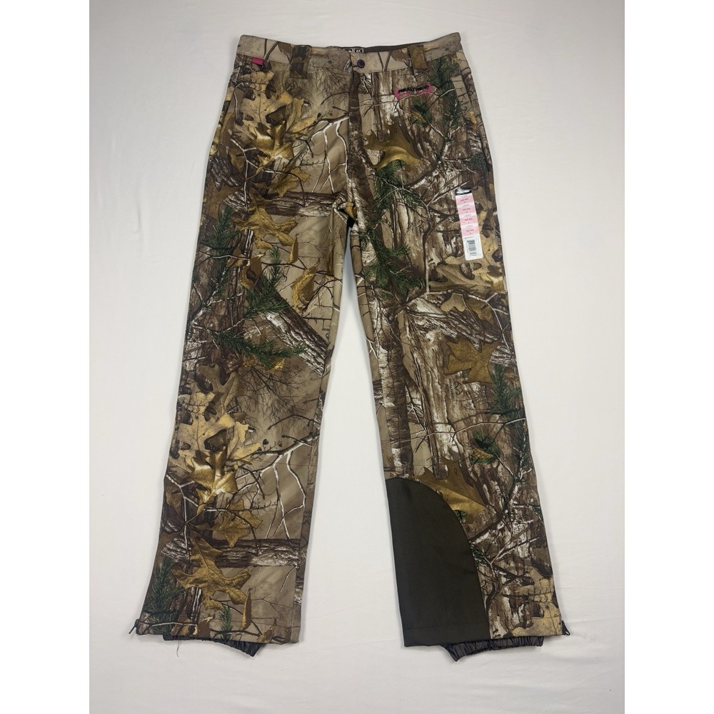 Realtree Softshell Hunting Pants Women's Size L Water Resistant Wind Proof Camo